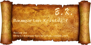 Baumgarten Kristóf névjegykártya